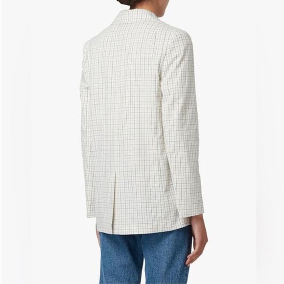 NWT PS Paul Smith Plaid Baggy Lined Blazer Jacket Double Breasted Sz 10 White - Picture 3 of 14